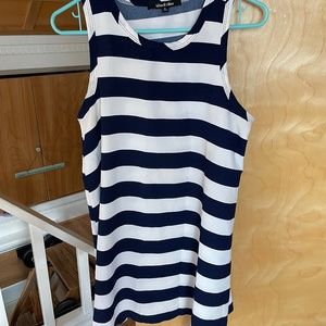 Billions $ Trillions Navy and White Striped Dress - Size M from Australia
